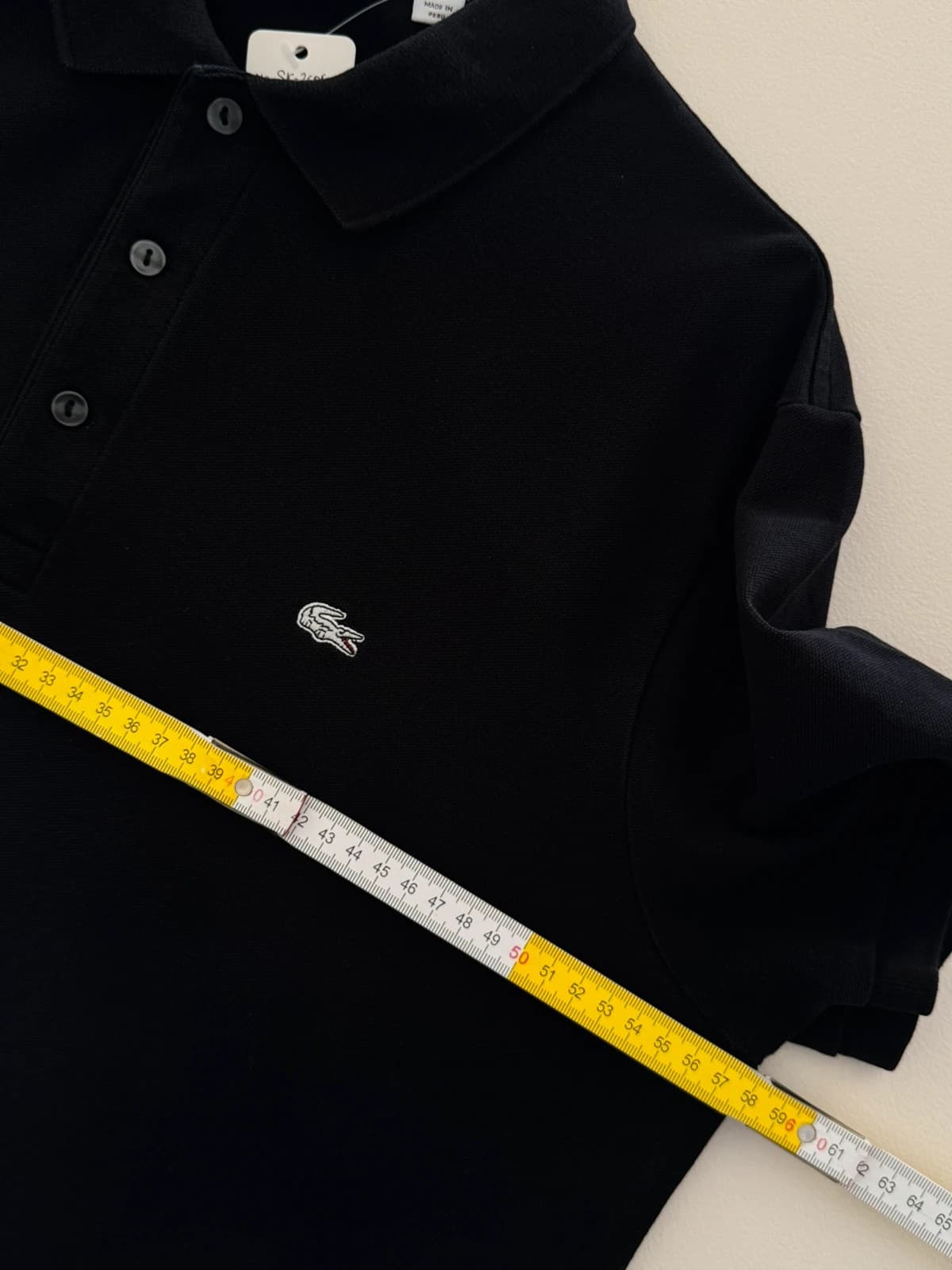 Lacoste siauro kirpimo polo piké juodas su pilku logotipu, dydis 6/XL - SK260652 – nuotrauka 8/9