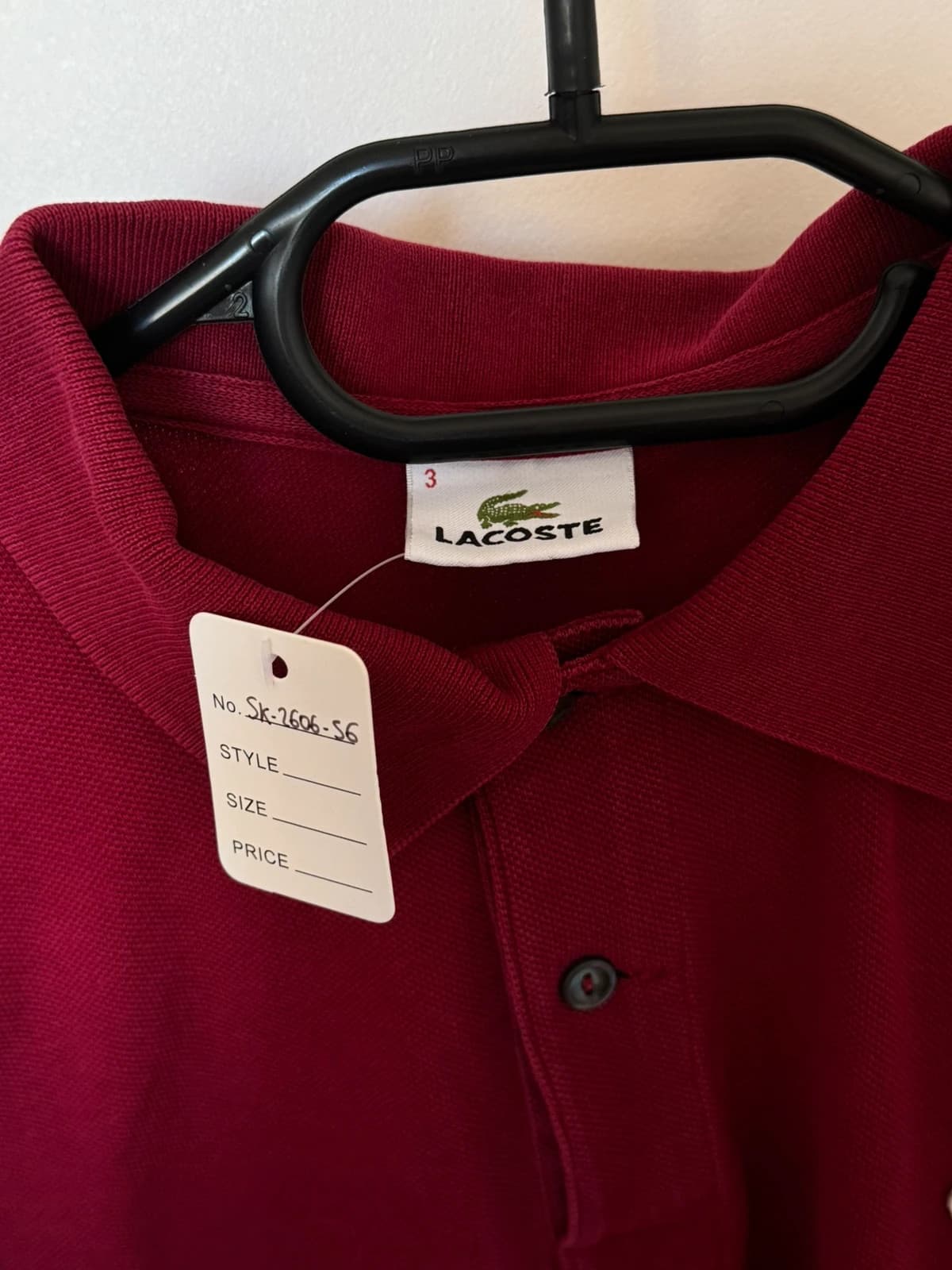 Polo majica Lacoste od piqué pamuka, bordo, veličina M - SK260656 - Fotografija 4/8