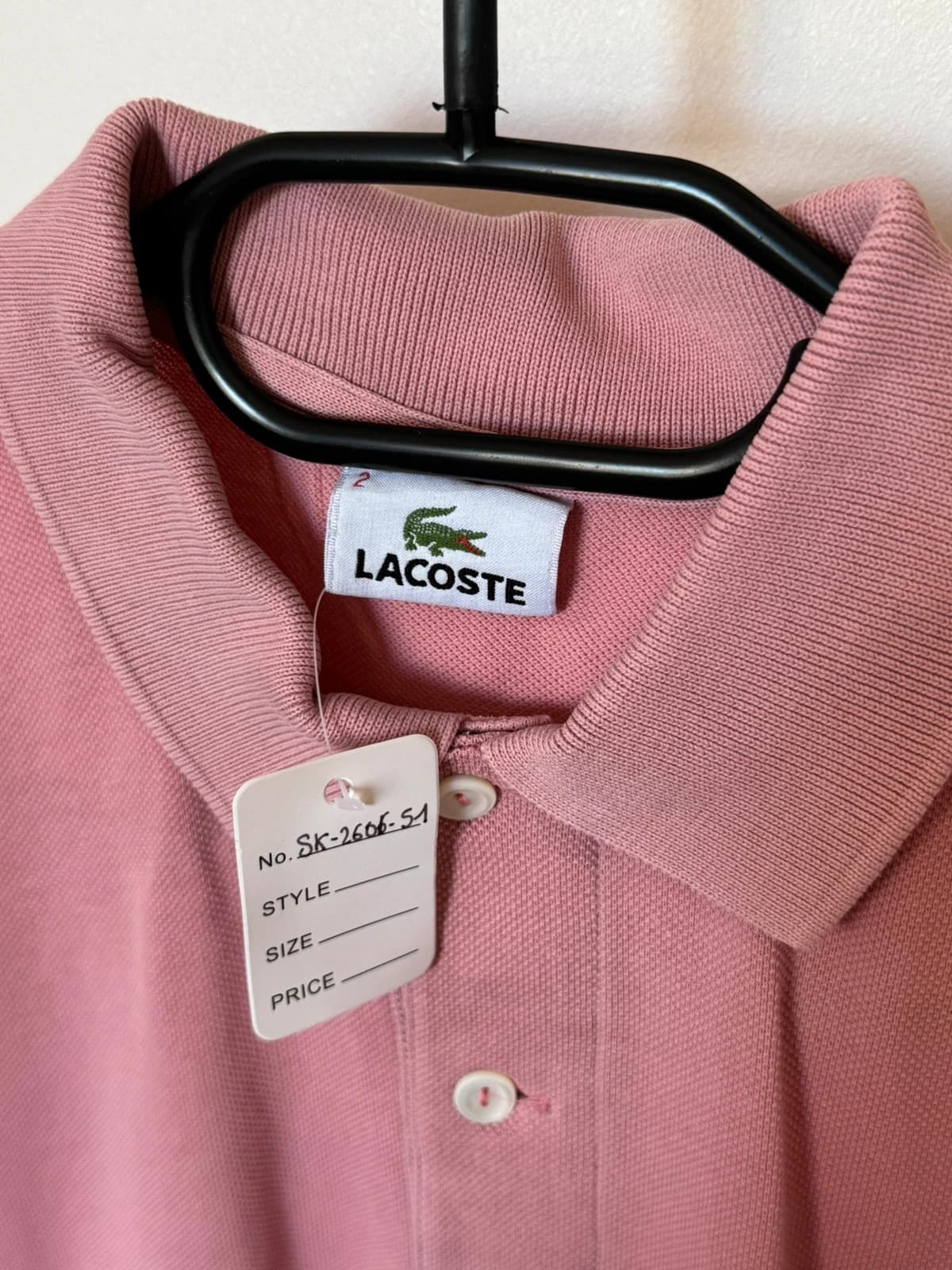 Polo piqué Lacoste rose poudré taille 2/S - SK260651 - Photo 3/8