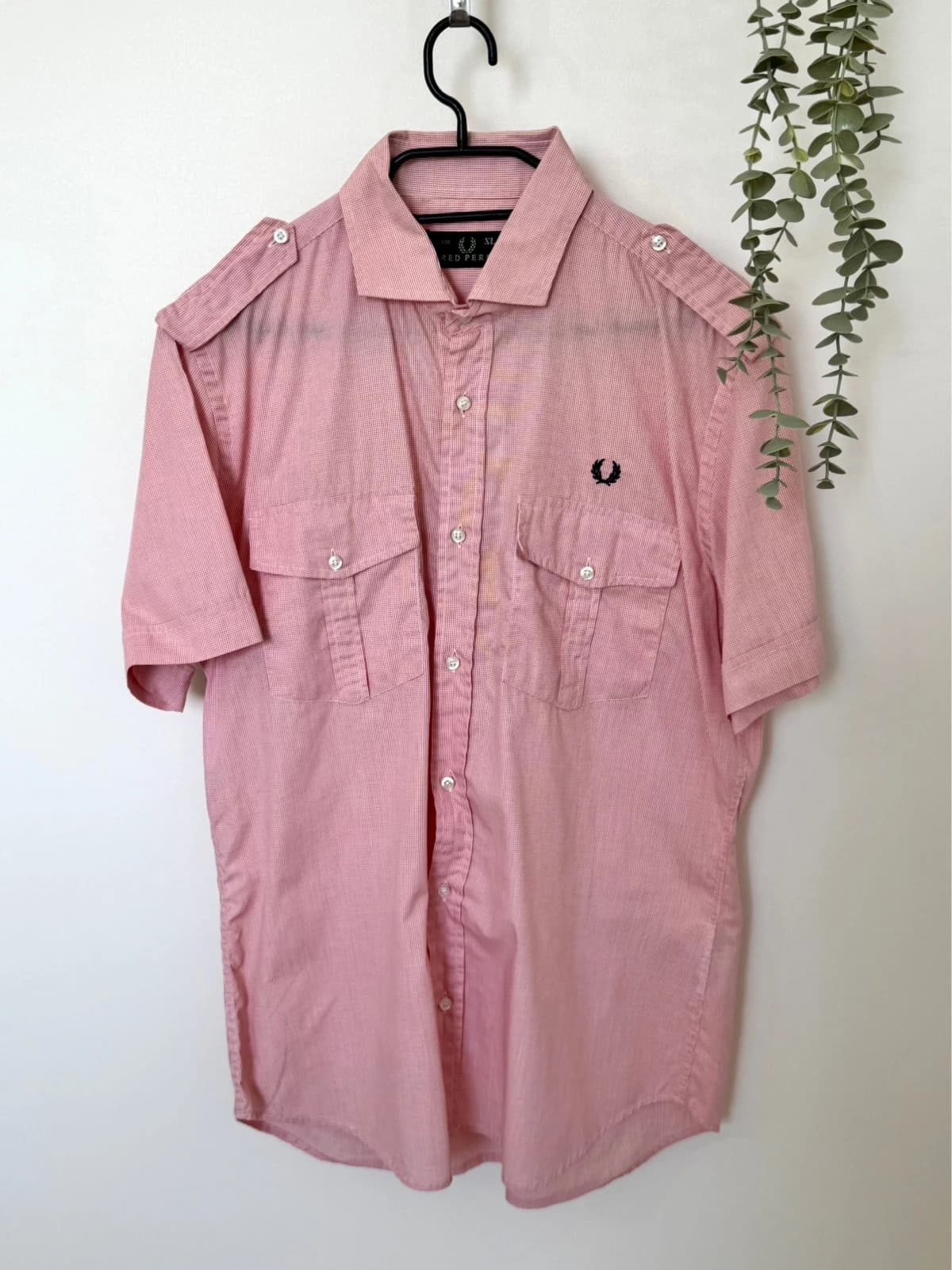 Chemise safari Fred Perry rose/rouge micro carreaux taille XL - SK260668 - Photo 2/10
