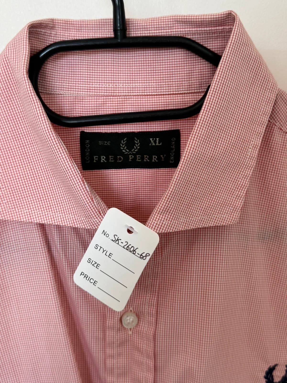 Chemise safari Fred Perry rose/rouge micro carreaux taille XL - SK260668 - Photo 3/10
