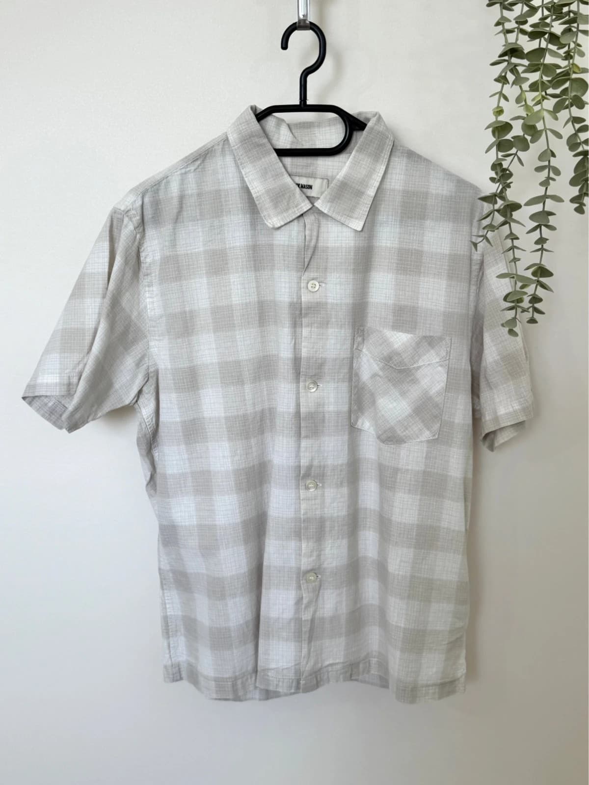 Chemise manches courtes Buck Mason lin coton carreaux beige taille M - SK260678 - Photo 2/9