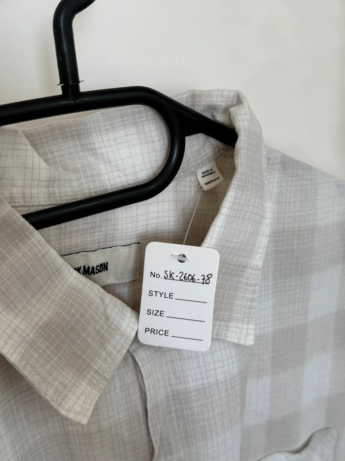 Chemise manches courtes Buck Mason lin coton carreaux beige taille M - SK260678 - Photo 3/9