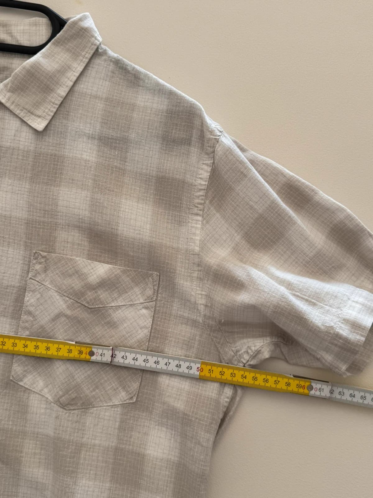 Chemise manches courtes Buck Mason lin coton carreaux beige taille M - SK260678 - Photo 8/9