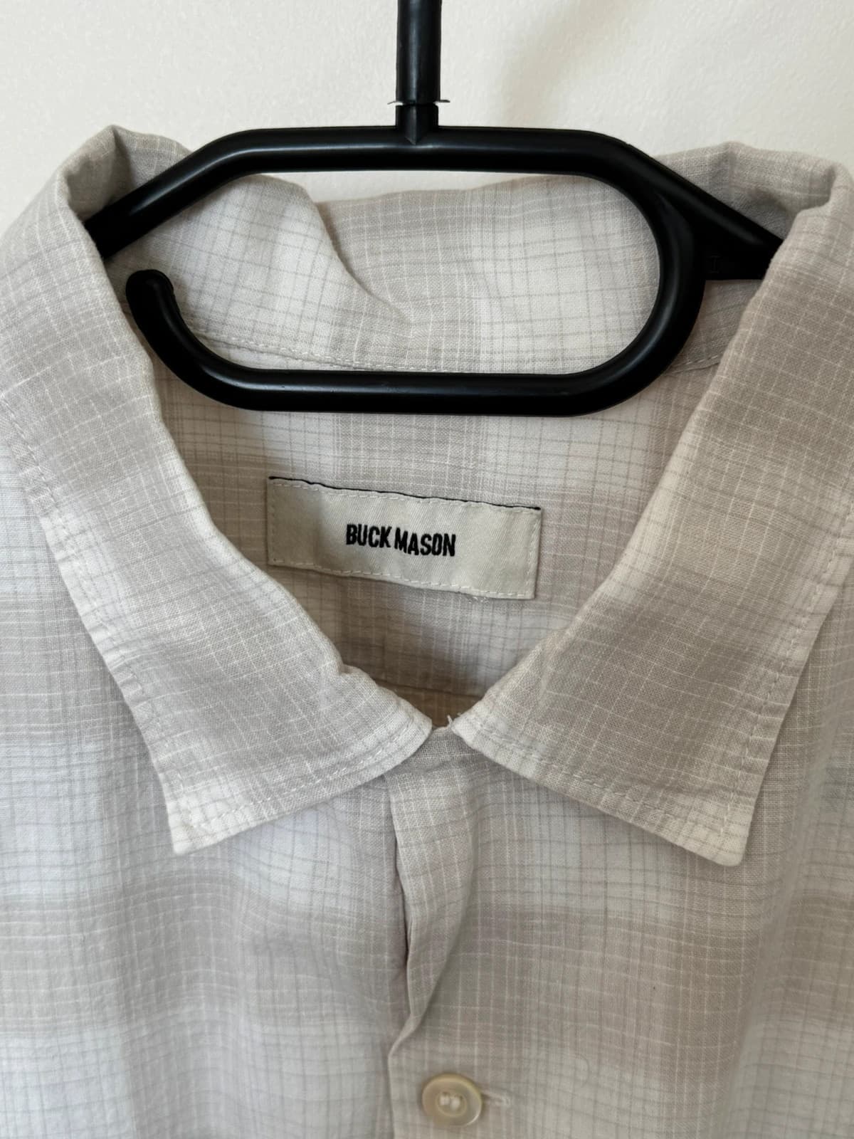 Chemise manches courtes Buck Mason lin coton carreaux beige taille M - SK260678 - Photo 6/9