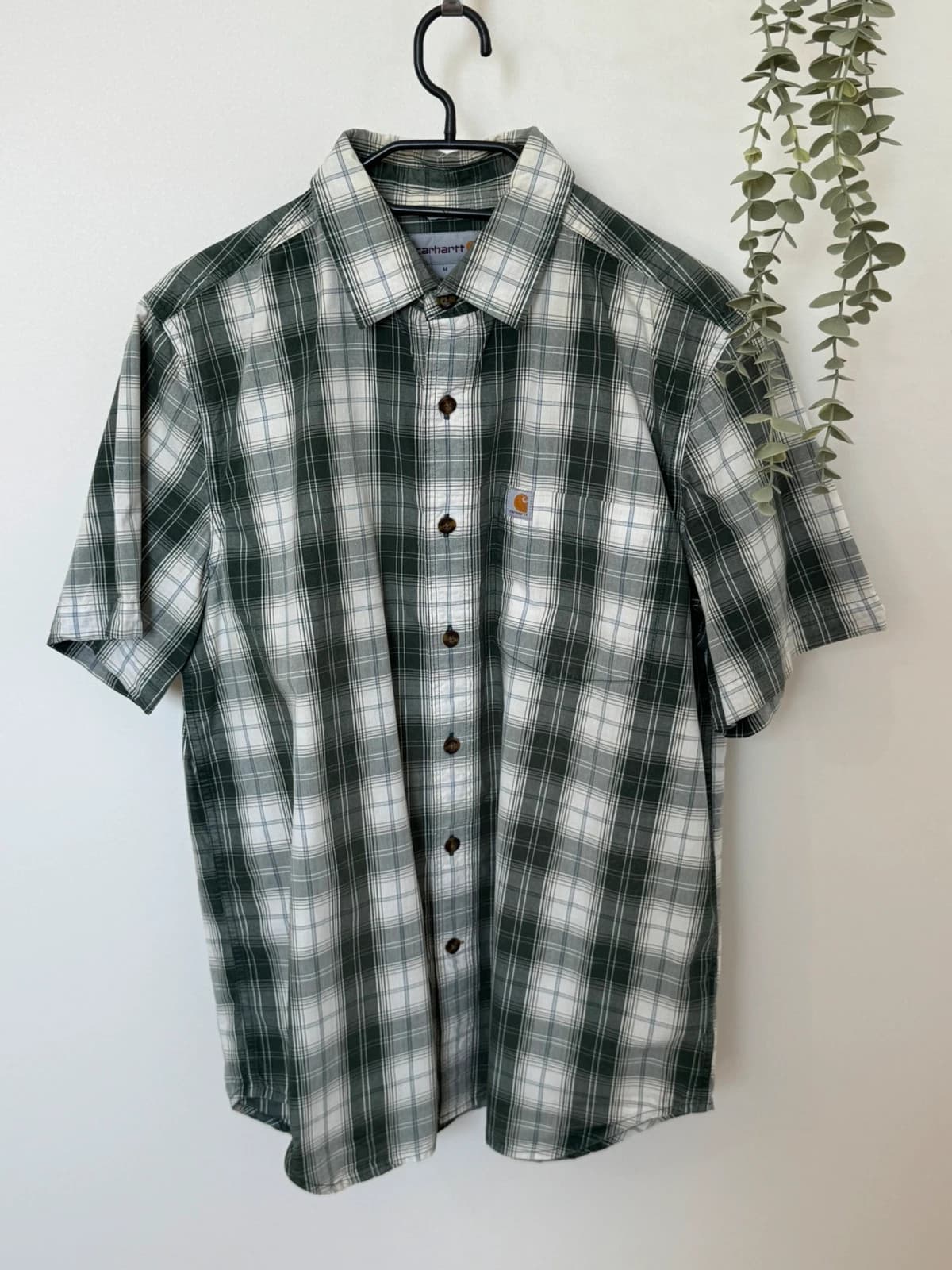 Chemise manches courtes Carhartt slim fit carreaux vert gris blanc taille M - SK260674 - Photo 2/8