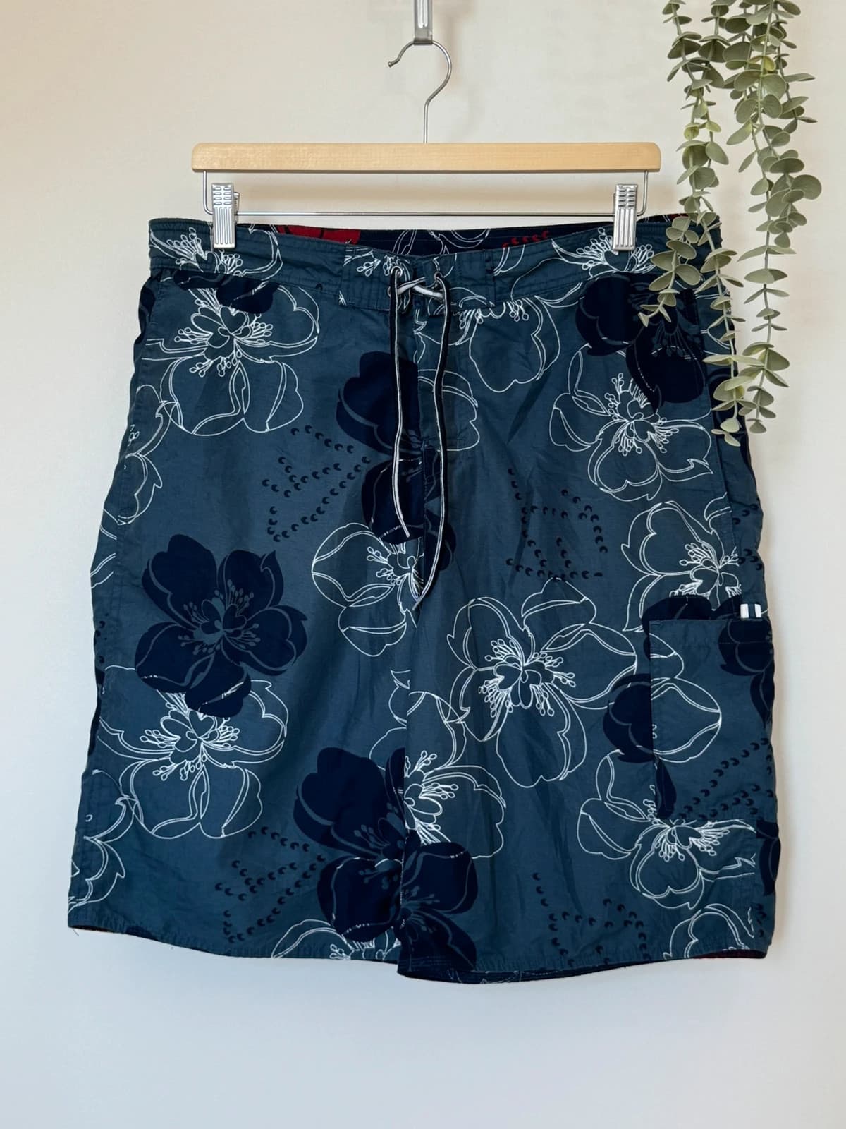 Boardshort tipo maudymosi šortai Midtown mėlyni su gėlėmis, dydis M - PP2603194 – nuotrauka 2/9