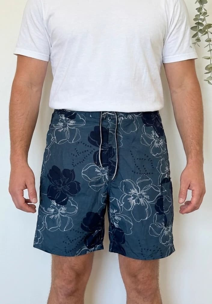 Boardshort tipo maudymosi šortai Midtown mėlyni su gėlėmis, dydis M - PP2603194 – nuotrauka 1/9