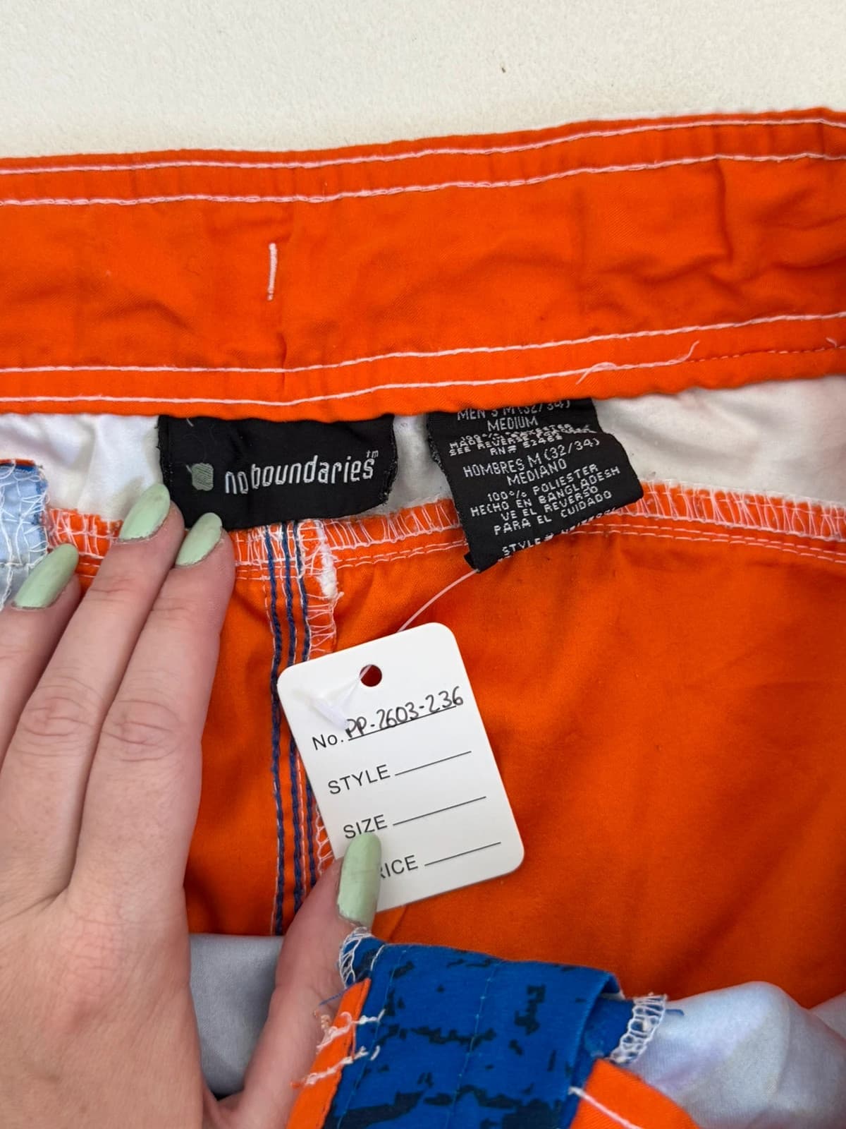 Badeshorts No Boundaries blå oransje med hvite blomstermotiver størrelse M/L - PP2603236 - Bilde 7/9