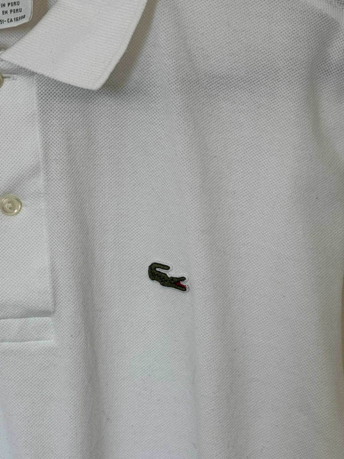 Baltas Lacoste piké polo marškinėliai, dydis 6/XL - PP2603366 – nuotrauka 3/9