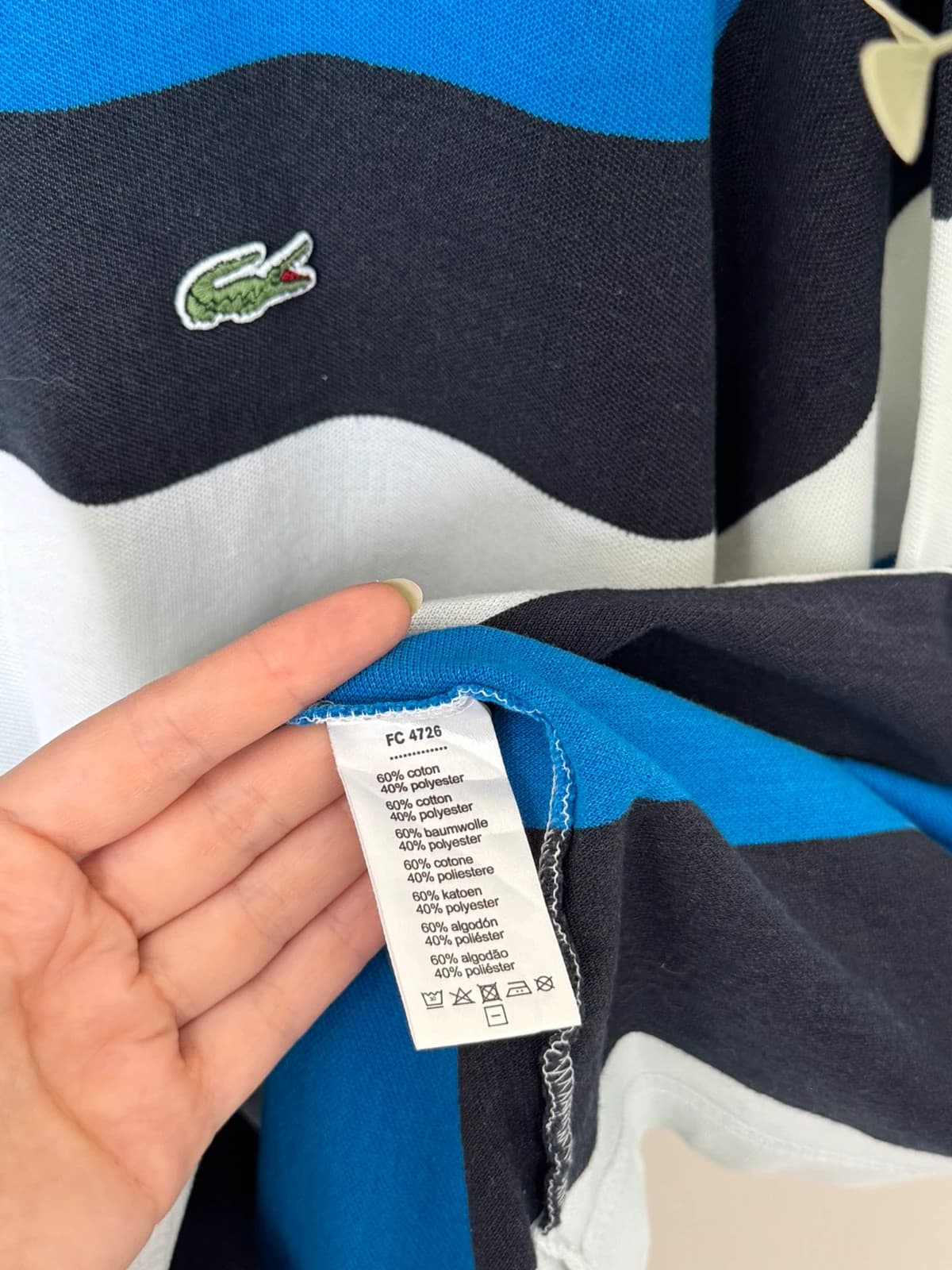 Πικέ πόλο Lacoste Sport ριγέ μπλε λευκό μαύρο, μέγεθος 5/L - PP2603289 - Φωτογραφία 6/9
