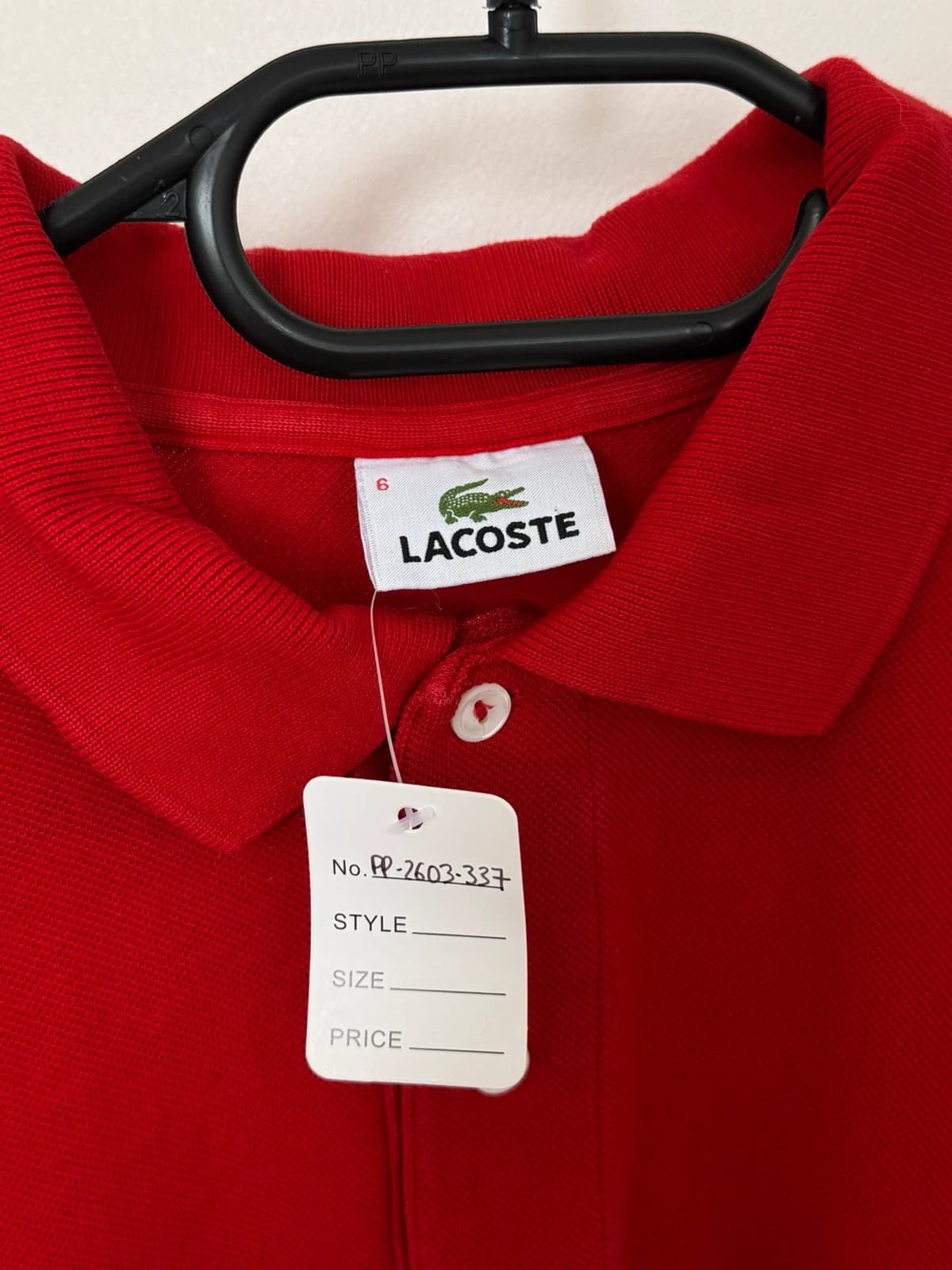 Lacoste red piqué polo classic fit logo size 6/XL - PP2603337 - Photo 4/8