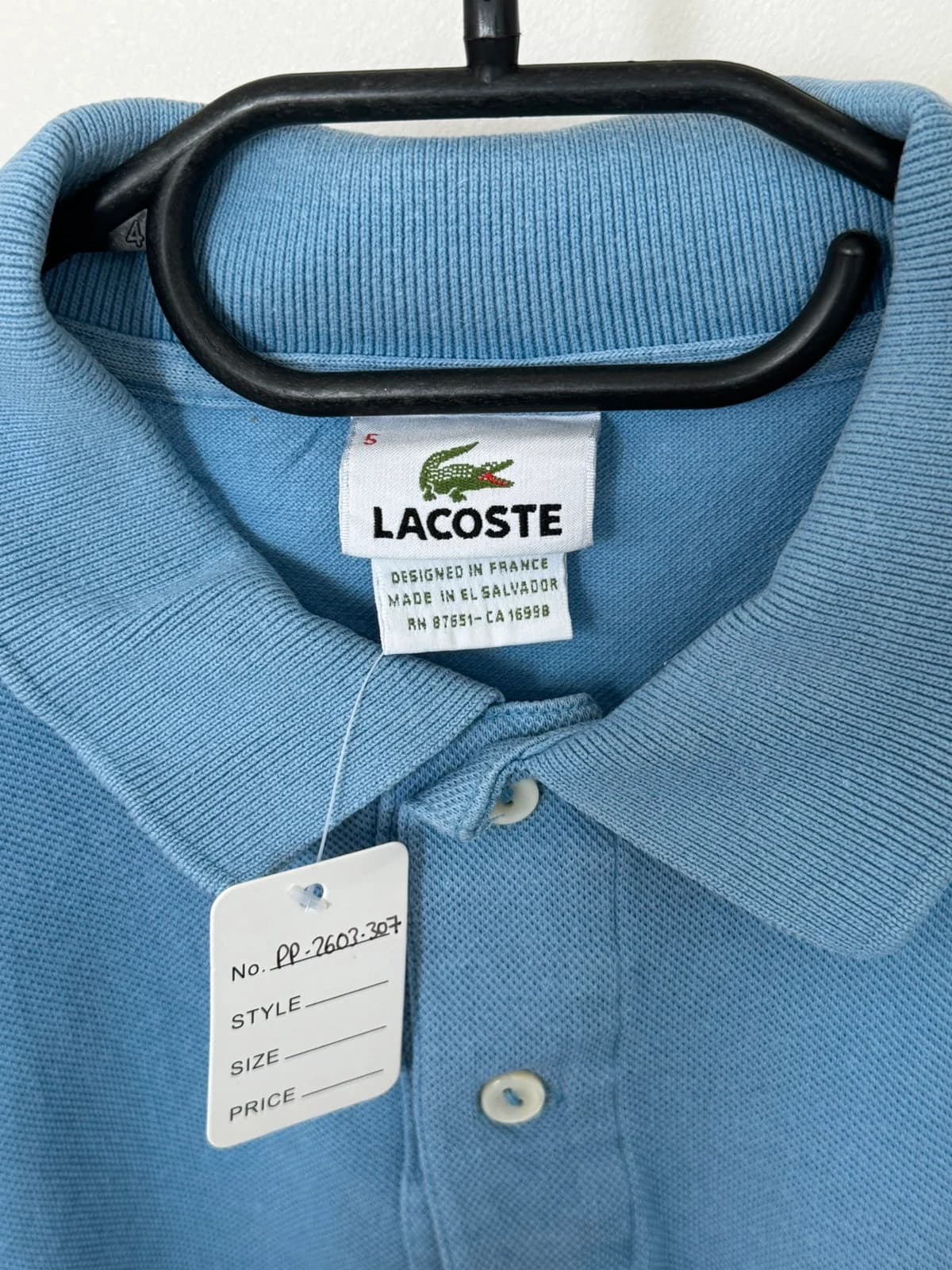 Polo piqué Lacoste albastru ciel mărime 5/M - PP2603307 - Fotografia 5/10