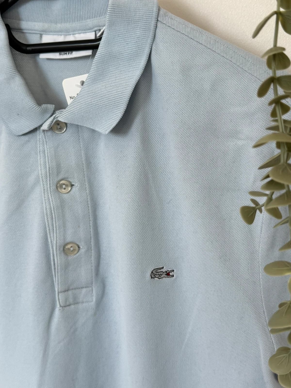 Πόλο πικέ στενής γραμμής Lacoste γαλάζιο ανοιχτό με ασημένιο λογότυπο, μέγεθος 3/S - PP2603316 - Φωτογραφία 3/9