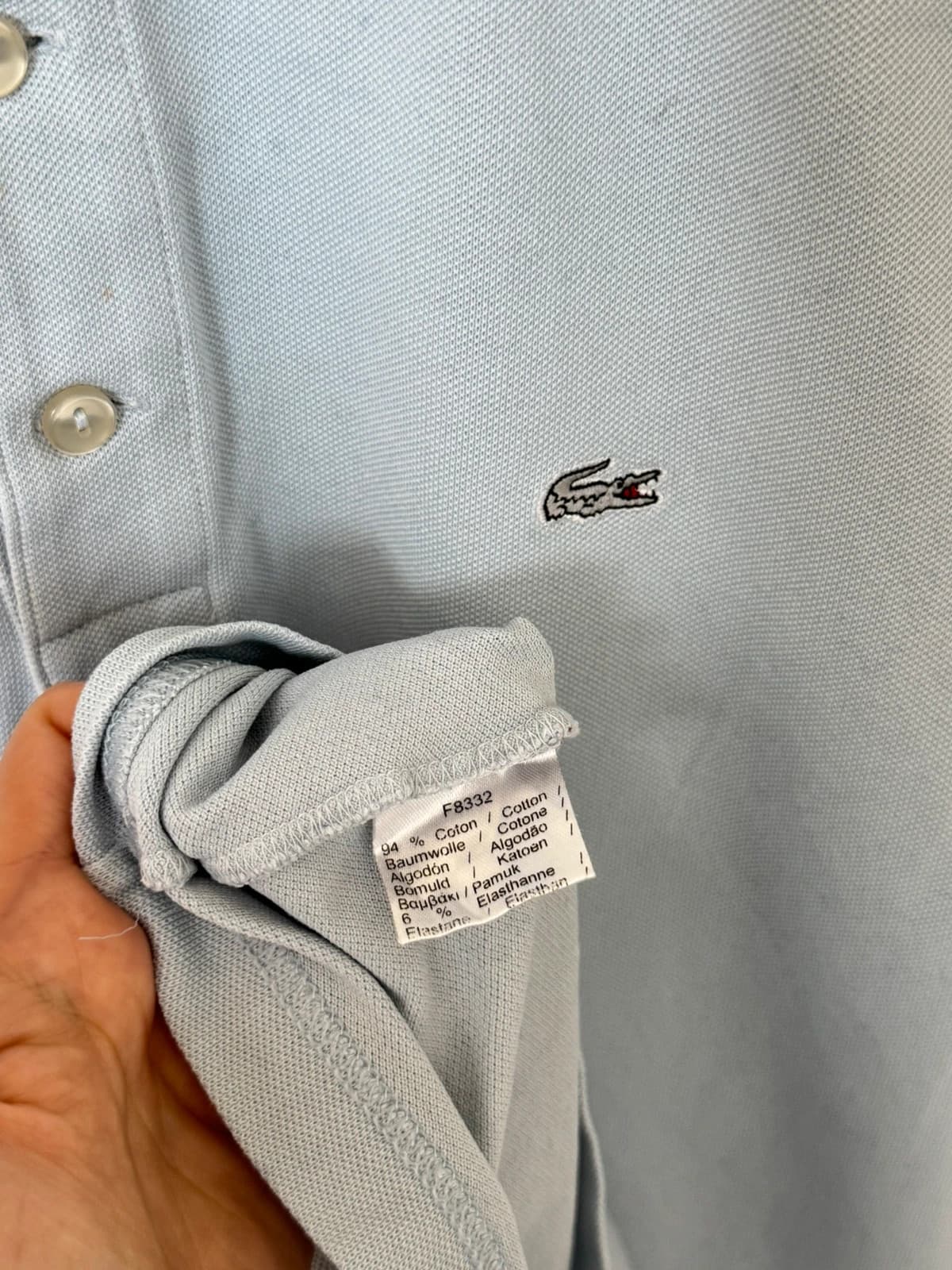 Πόλο πικέ στενής γραμμής Lacoste γαλάζιο ανοιχτό με ασημένιο λογότυπο, μέγεθος 3/S - PP2603316 - Φωτογραφία 5/9