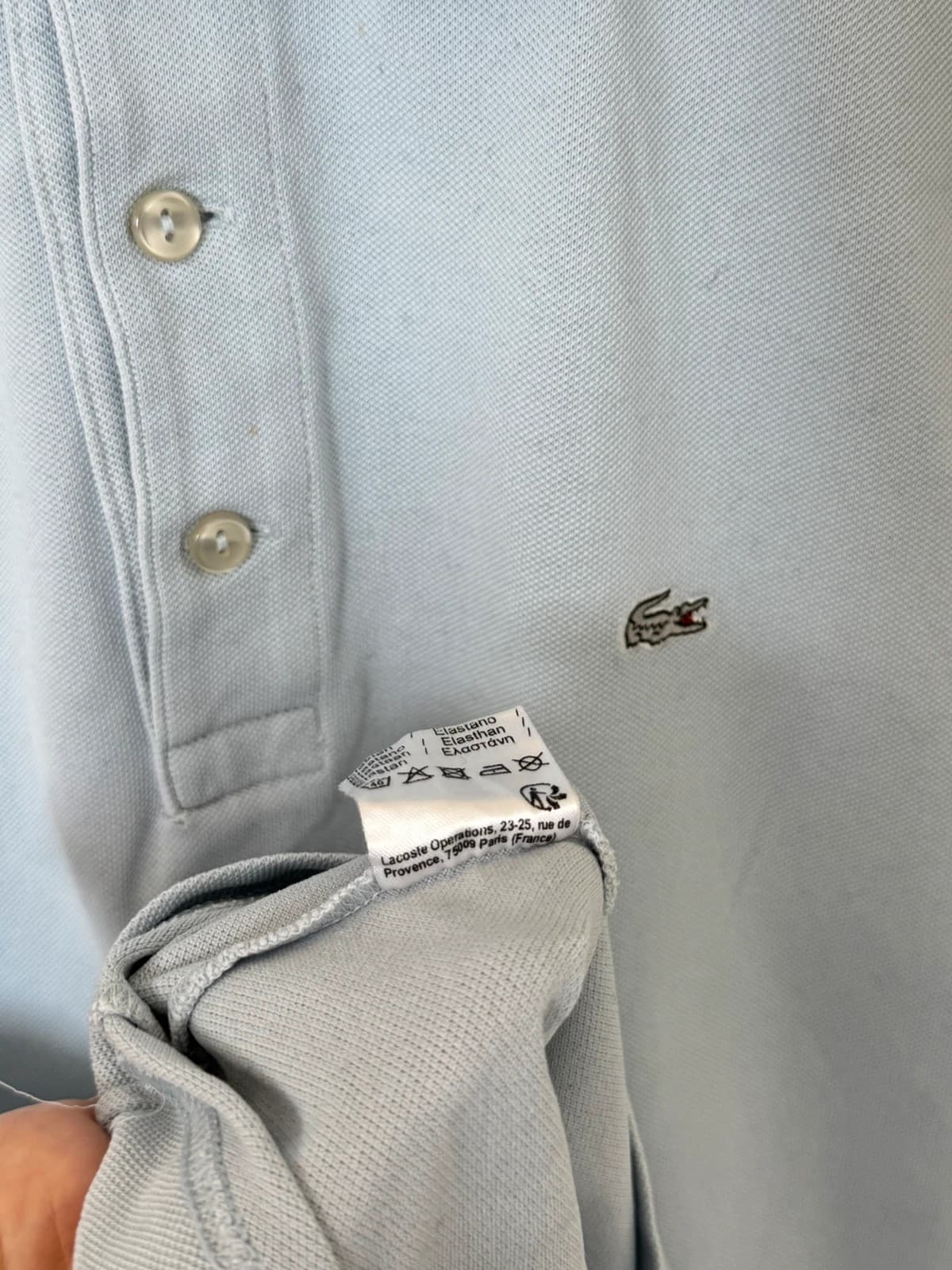 Πόλο πικέ στενής γραμμής Lacoste γαλάζιο ανοιχτό με ασημένιο λογότυπο, μέγεθος 3/S - PP2603316 - Φωτογραφία 6/9