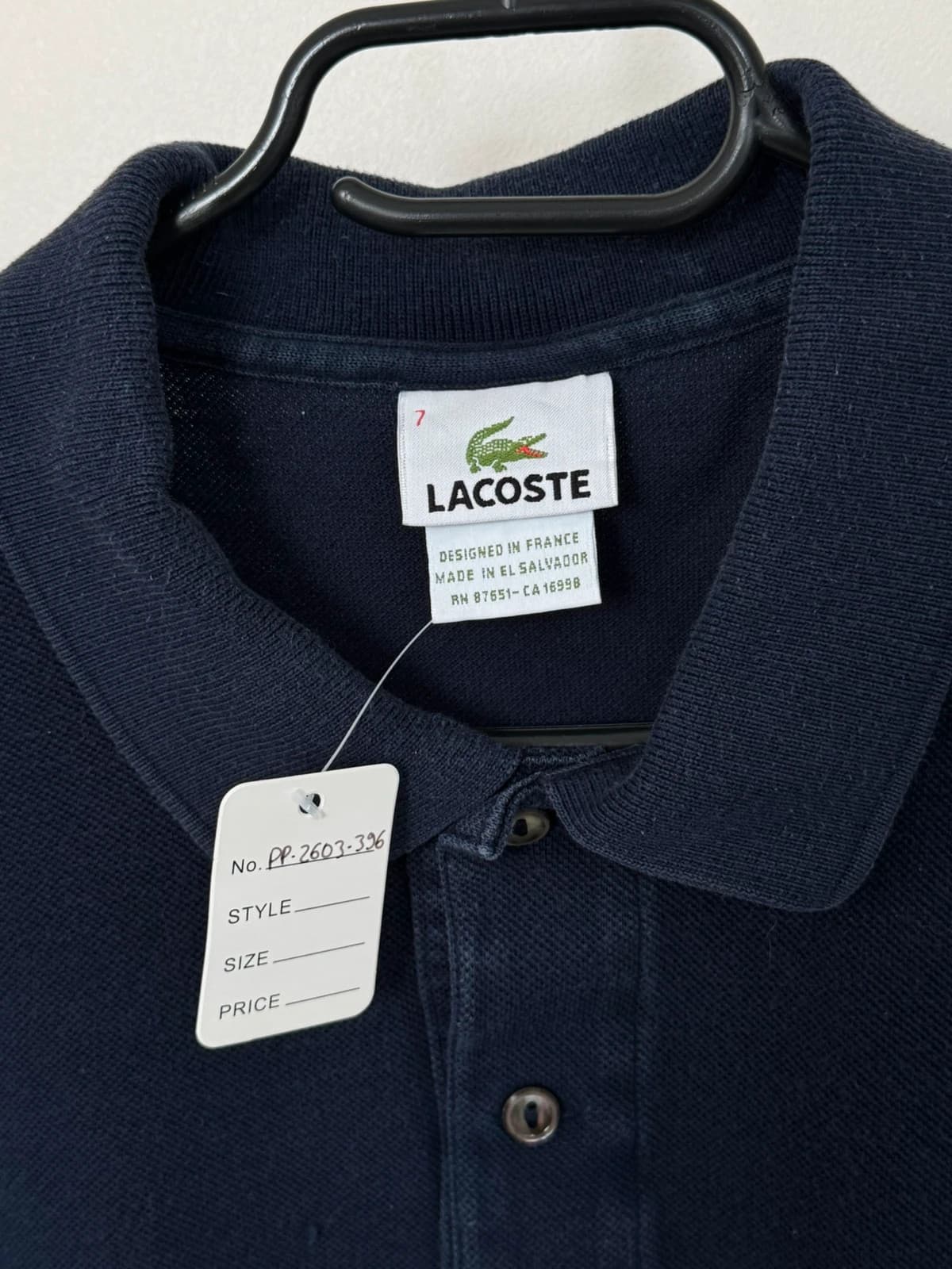 Lacoste tengerészkék piké póló, 7/XL méret - PP2603396 – fotó: 4/8