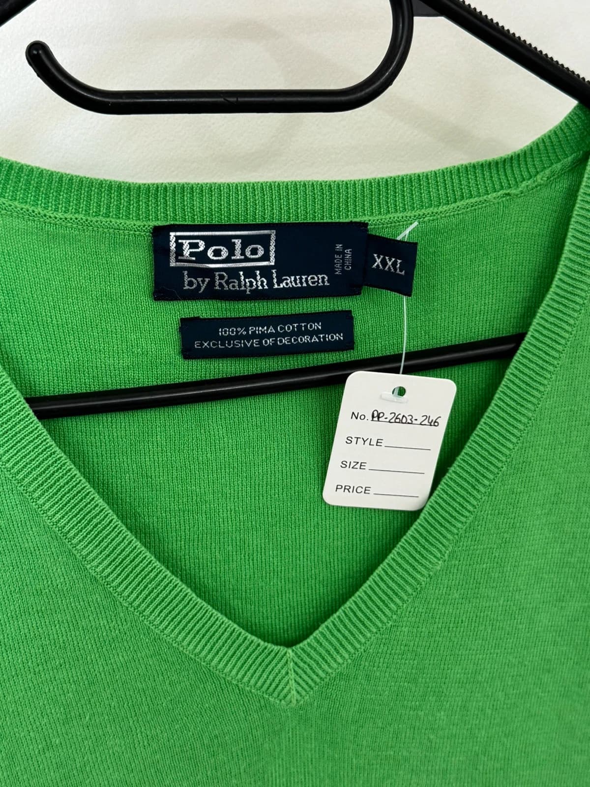 Pulover fără mâneci Ralph Lauren verde din bumbac pima, mărimea XXL - PP2603246 - Fotografia 5/8