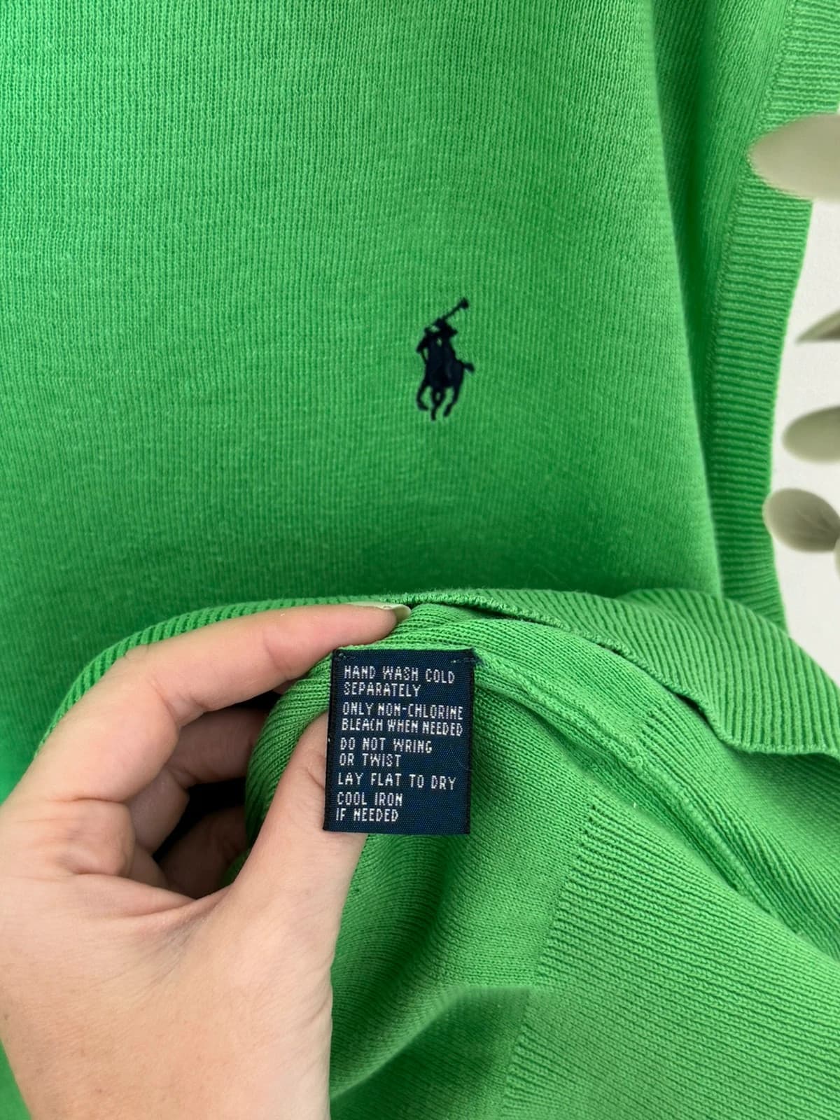 Pulover fără mâneci Ralph Lauren verde din bumbac pima, mărimea XXL - PP2603246 - Fotografia 7/8