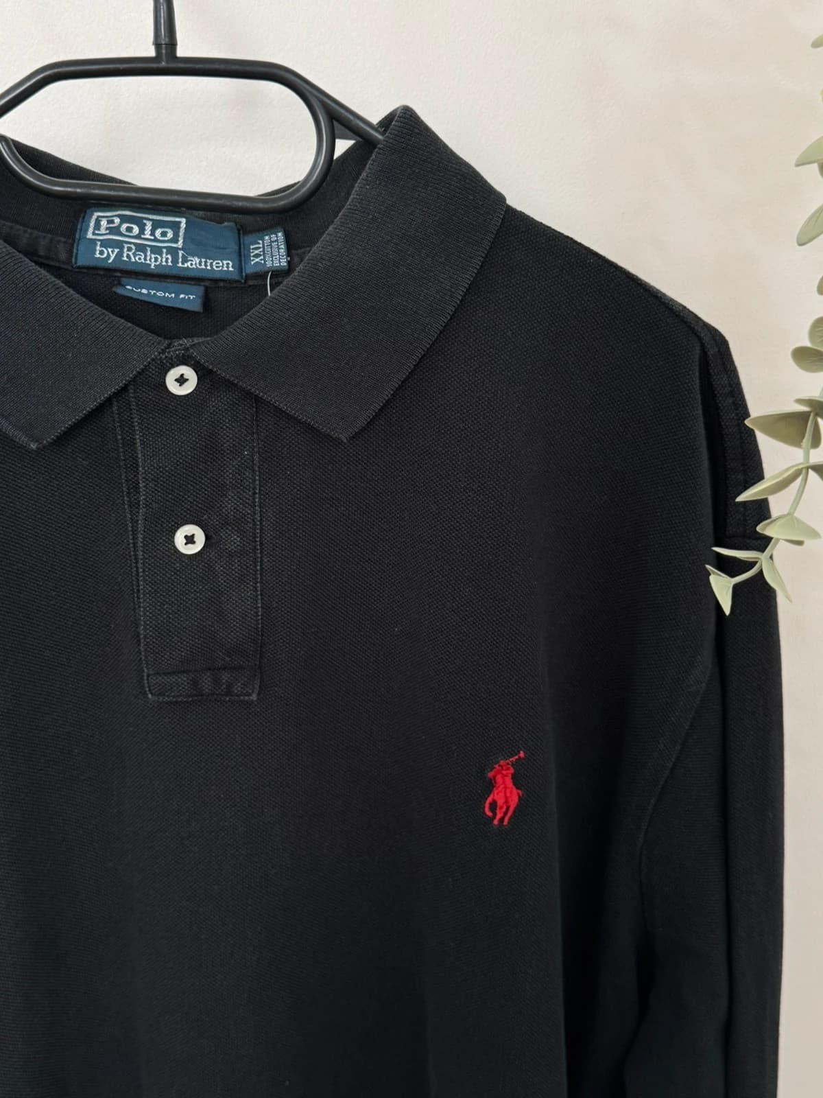 Piké polo ilgomis rankovėmis custom fit Ralph Lauren juodas, dydis XXL - FP260929 – nuotrauka 4/11
