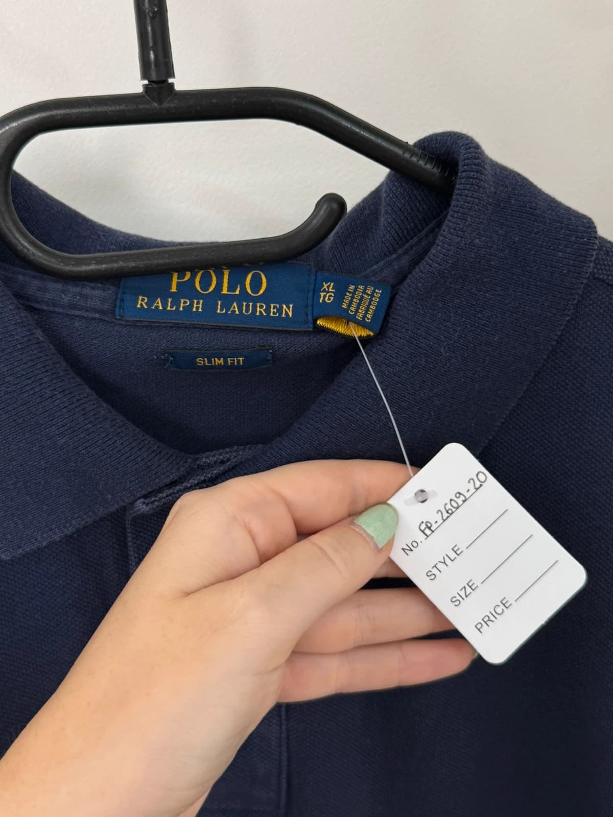 Piké polo ilgomis rankovėmis slim fit Ralph Lauren tamsiai mėlynas, dydis XL - FP260920 – nuotrauka 3/10