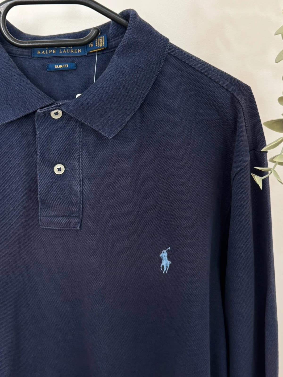 Piké polo ilgomis rankovėmis slim fit Ralph Lauren tamsiai mėlynas, dydis XL - FP260920 – nuotrauka 4/10