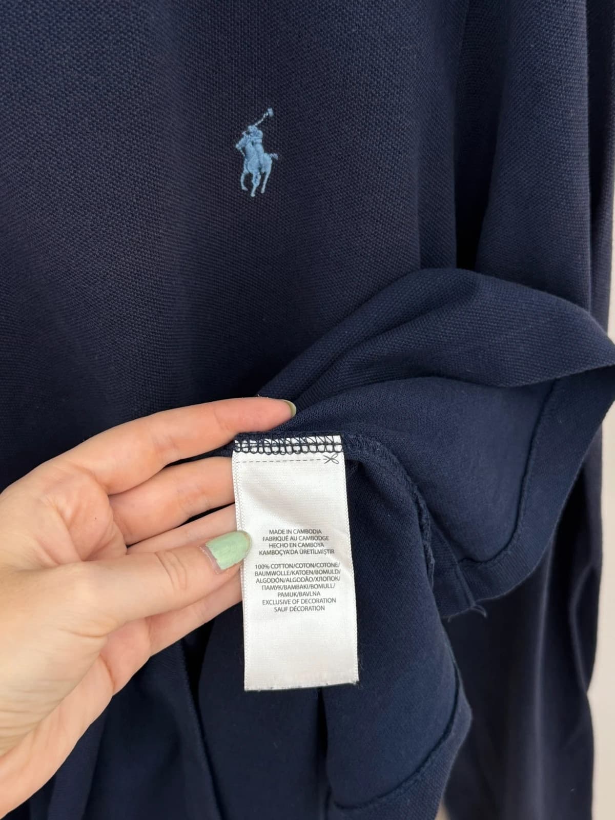 Piké polo ilgomis rankovėmis slim fit Ralph Lauren tamsiai mėlynas, dydis XL - FP260920 – nuotrauka 6/10