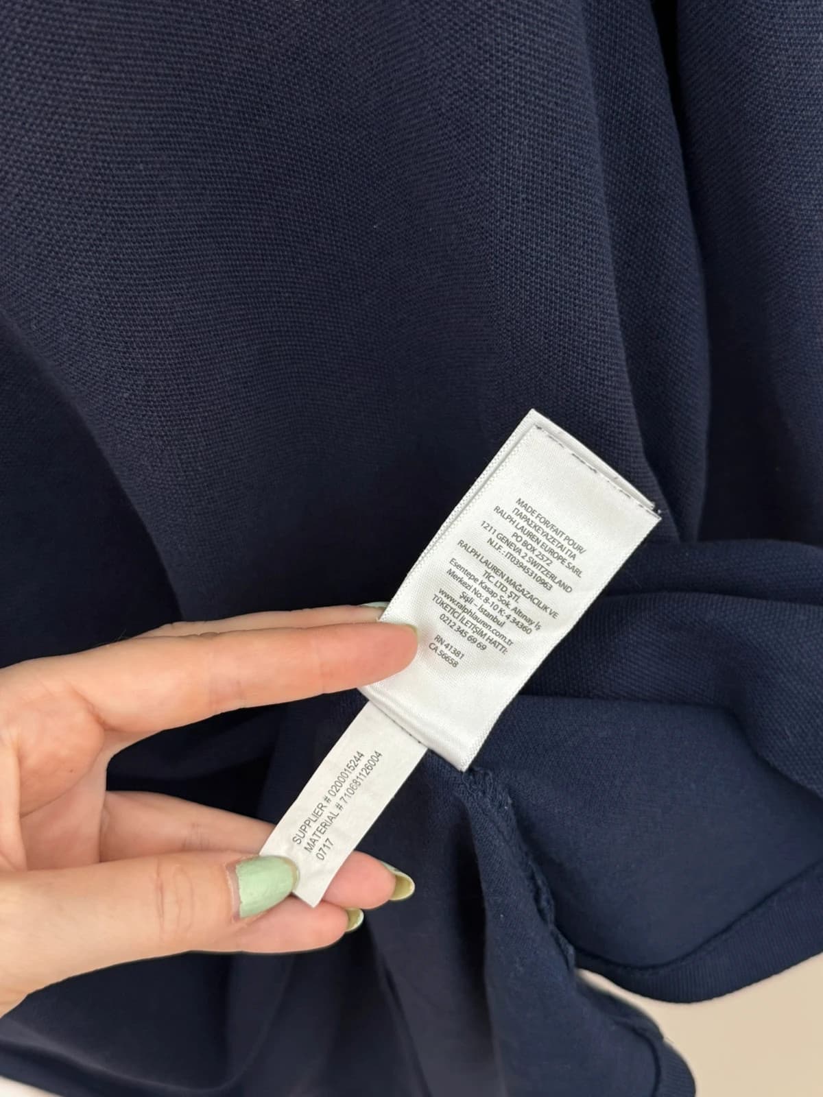 Piké polo ilgomis rankovėmis slim fit Ralph Lauren tamsiai mėlynas, dydis XL - FP260920 – nuotrauka 7/10
