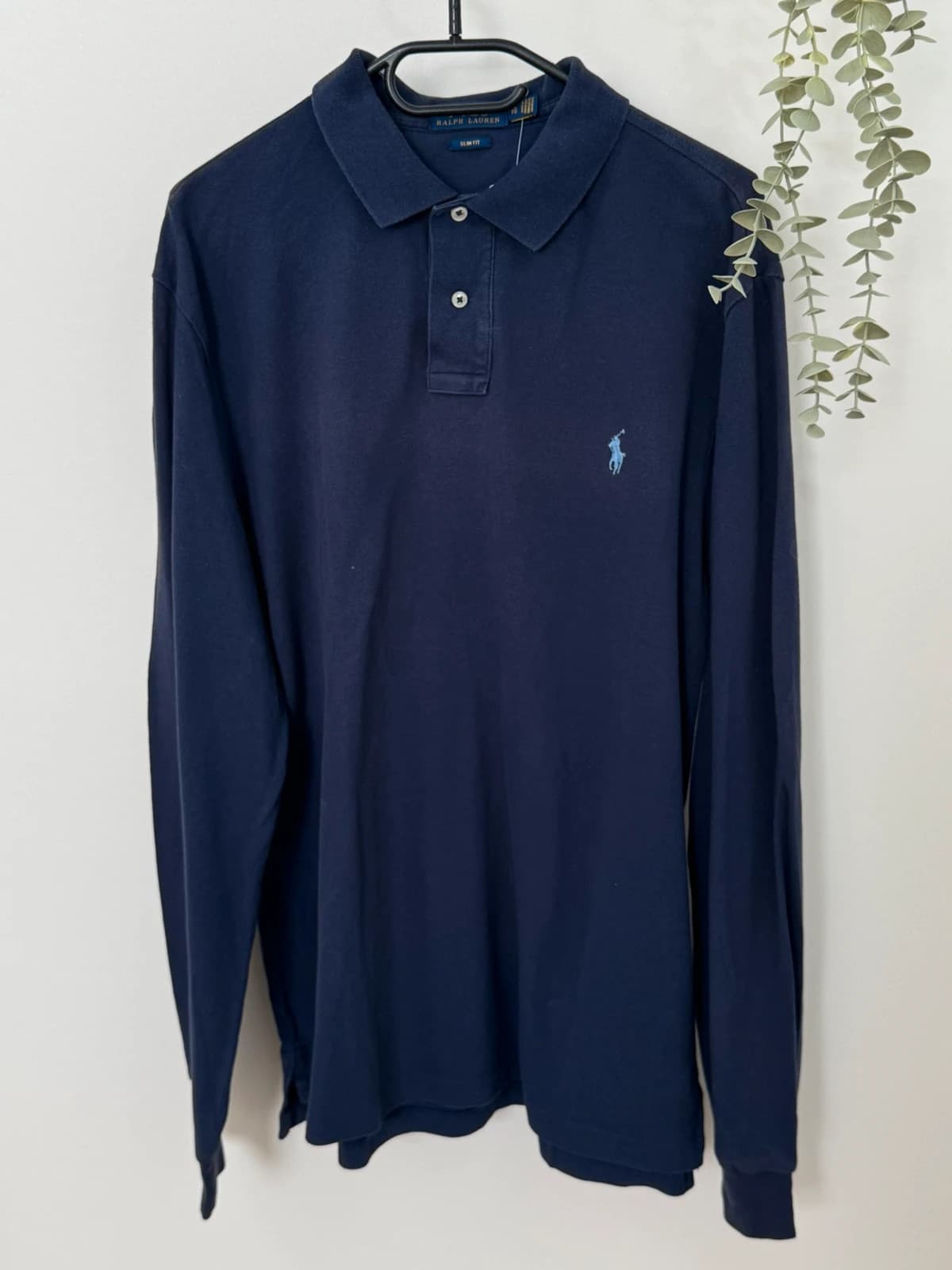 Piké polo ilgomis rankovėmis slim fit Ralph Lauren tamsiai mėlynas, dydis XL - FP260920 – nuotrauka 2/10