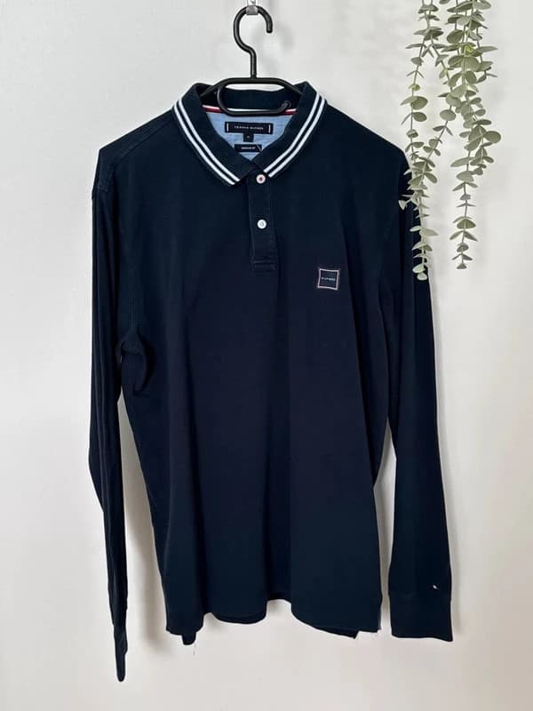 Polo piqué manches longues Tommy Hilfiger bleu marine regular fit taille M - DN26082 - Photo 2/9