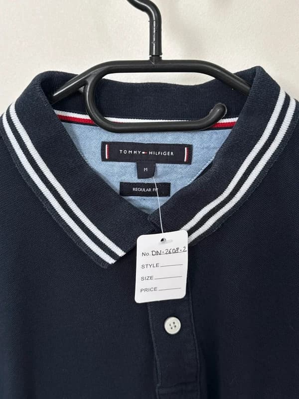 Polo piqué manches longues Tommy Hilfiger bleu marine regular fit taille M - DN26082 - Photo 3/9
