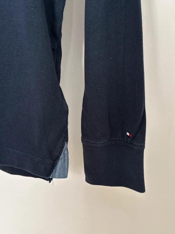 Polo piqué manches longues Tommy Hilfiger bleu marine regular fit taille M - DN26082 - Photo 5/9