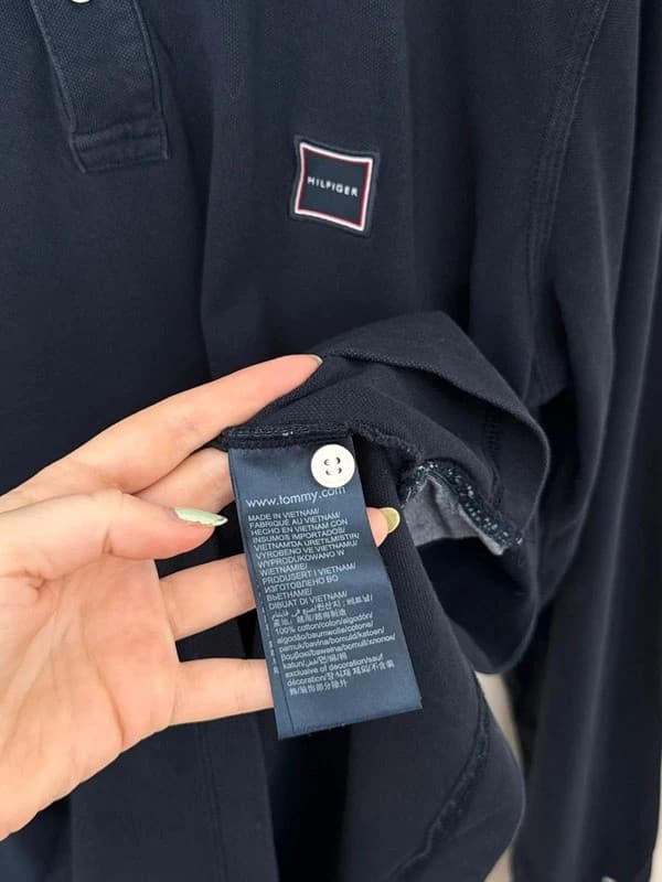 Polo piqué manches longues Tommy Hilfiger bleu marine regular fit taille M - DN26082 - Photo 6/9