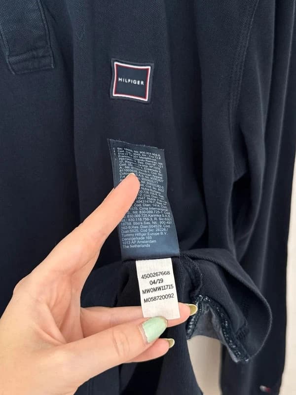 Polo piqué manches longues Tommy Hilfiger bleu marine regular fit taille M - DN26082 - Photo 7/9