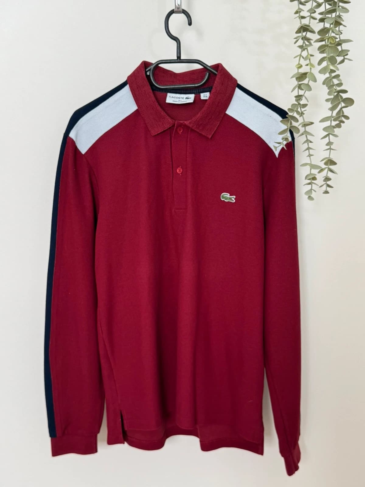 Polo piqué Lacoste manches longues bordeaux taille 4/M - FP260930 - Photo 2/8
