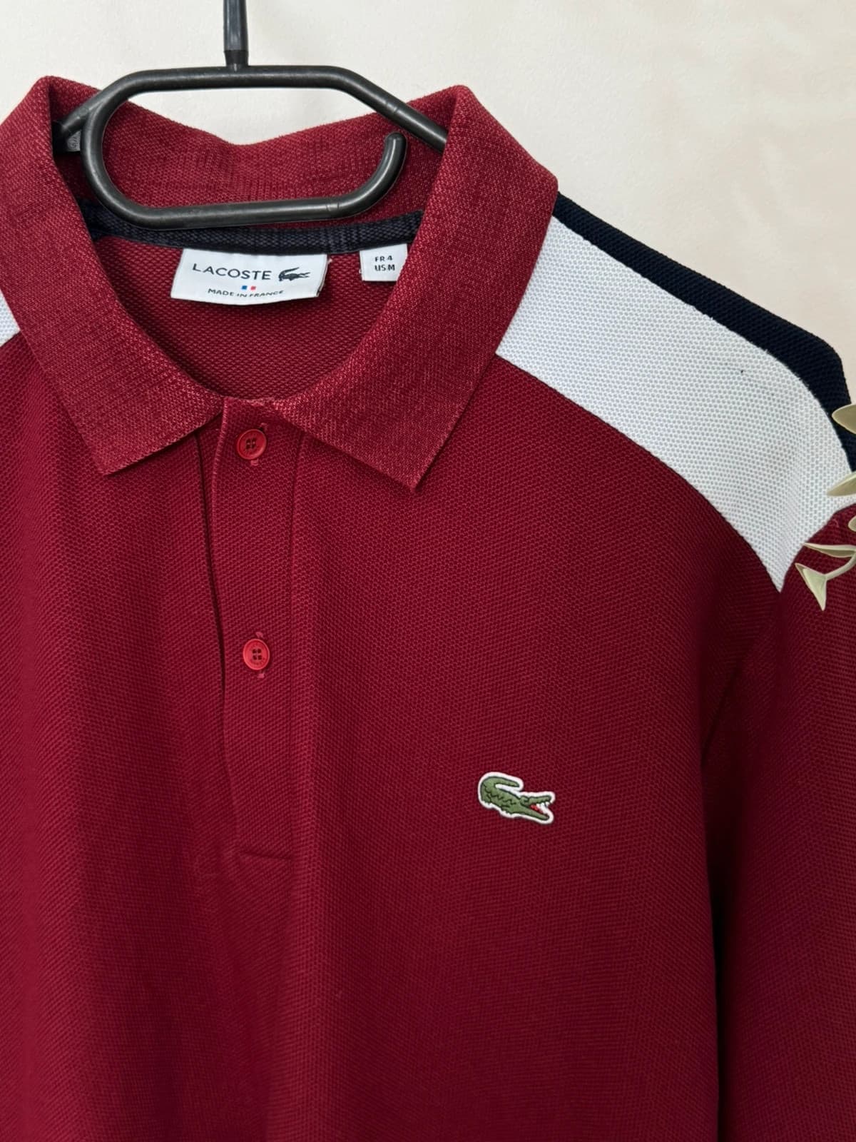 Polo piqué Lacoste manches longues bordeaux taille 4/M - FP260930 - Photo 5/8