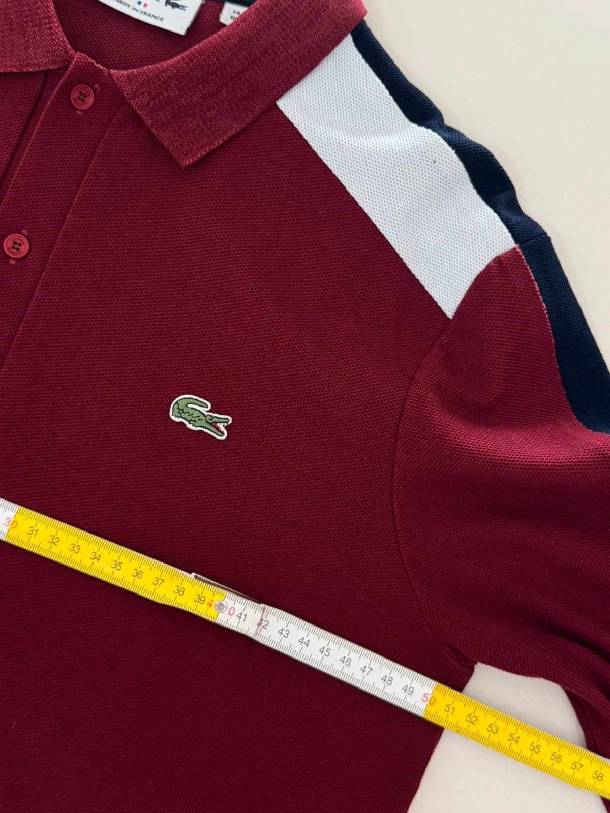 Polo piqué Lacoste manches longues bordeaux taille 4/M - FP260930 - Photo 7/8