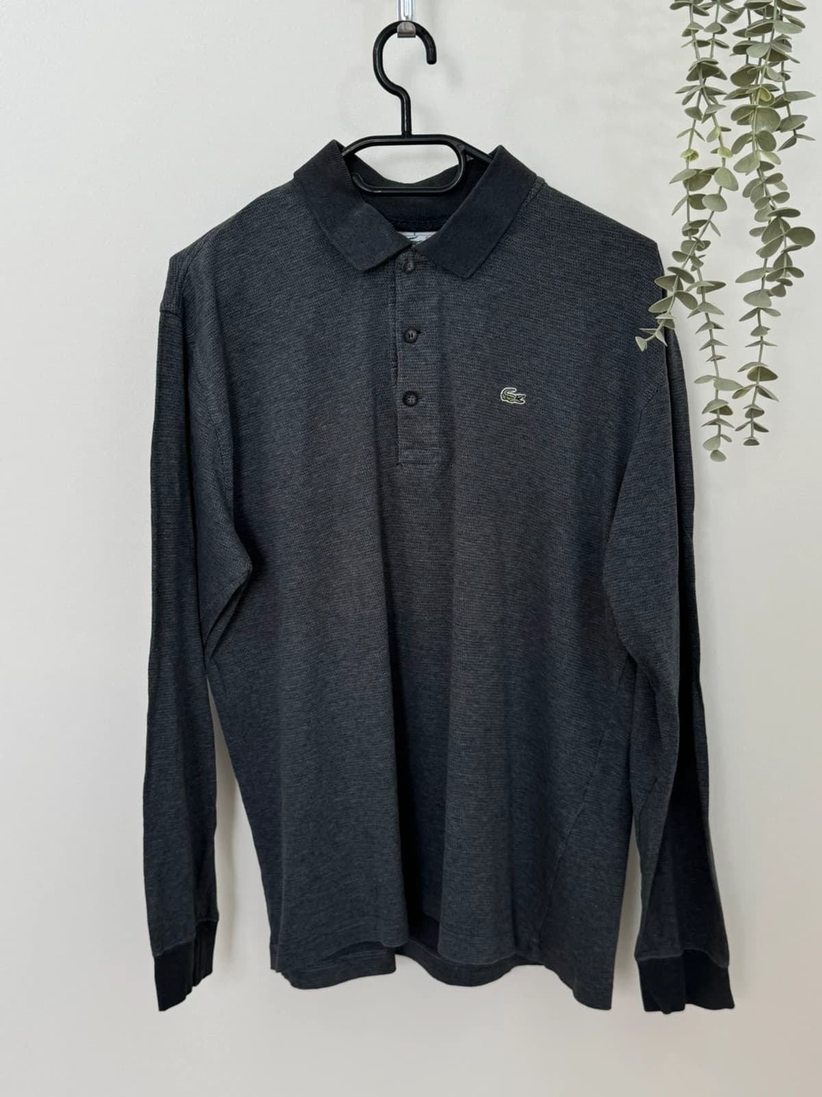 Polo piqué texturé Lacoste gris anthracite chiné manches longues taille 5/L - FP260936 - Photo 2/10