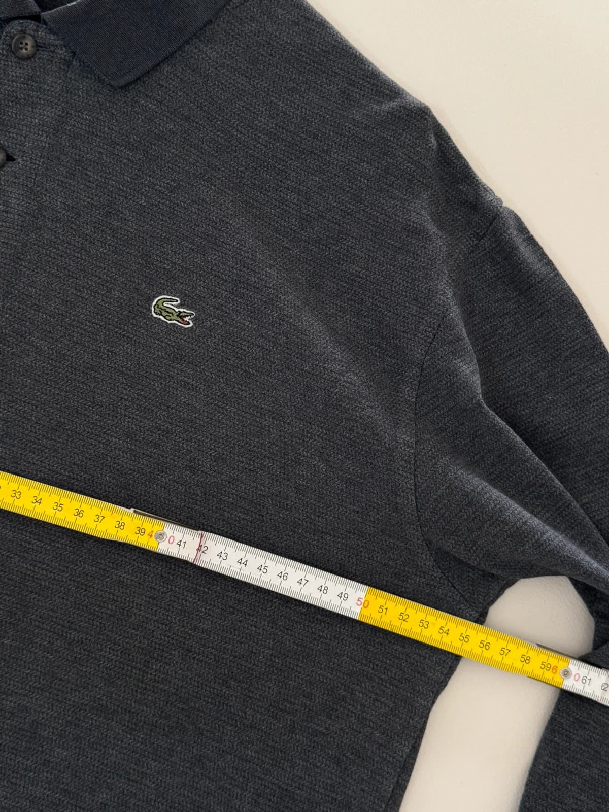 Polo piqué texturé Lacoste gris anthracite chiné manches longues taille 5/L - FP260936 - Photo 9/10