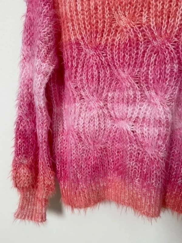 Molly Bracken fluffy twisted knit fuchsia pink coral size S - BR2609114 – fotka 4/7