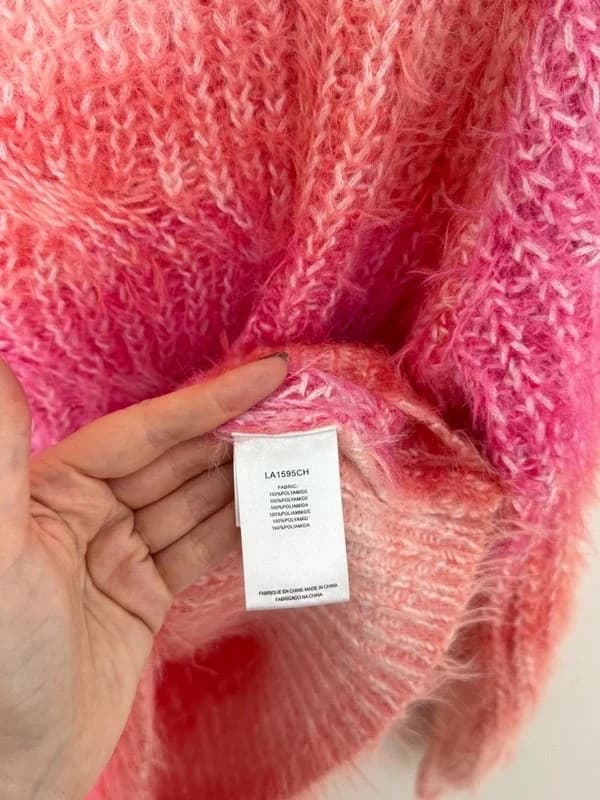 Molly Bracken fluffy twisted knit fuchsia pink coral size S - BR2609114 – fotka 5/7