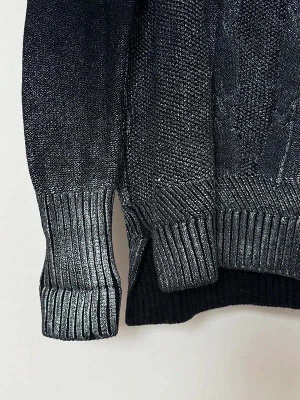 The Kooples wool knit black grey metallic gradient twisted size L - BR2609124 – fotka 4/10