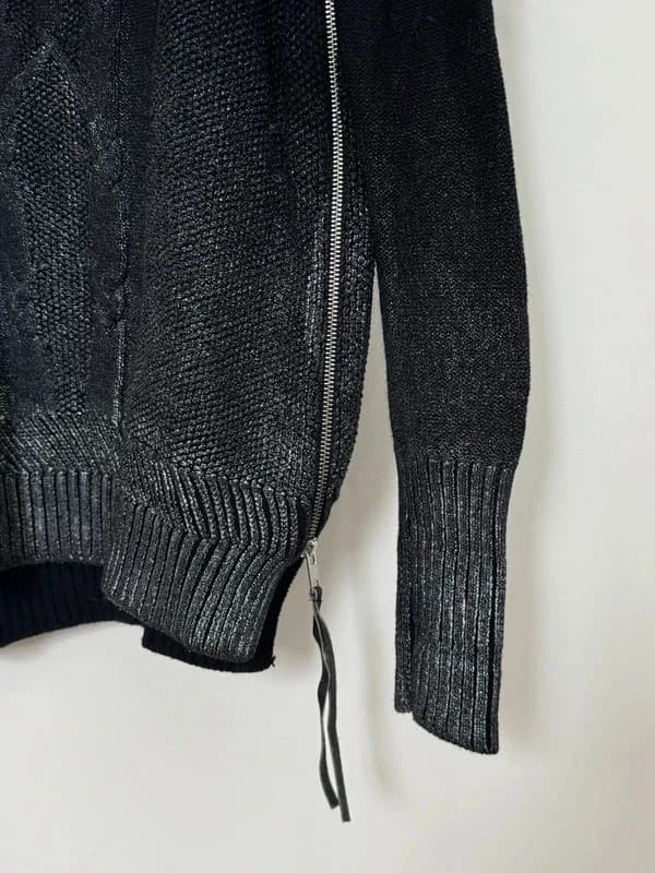 The Kooples wool knit black grey metallic gradient twisted size L - BR2609124 – fotka 5/10