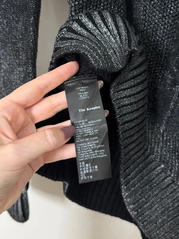 The Kooples wool knit black grey metallic gradient twisted size L - BR2609124 – fotka 6/10