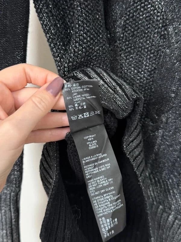 The Kooples wool knit black grey metallic gradient twisted size L - BR2609124 – fotka 7/10