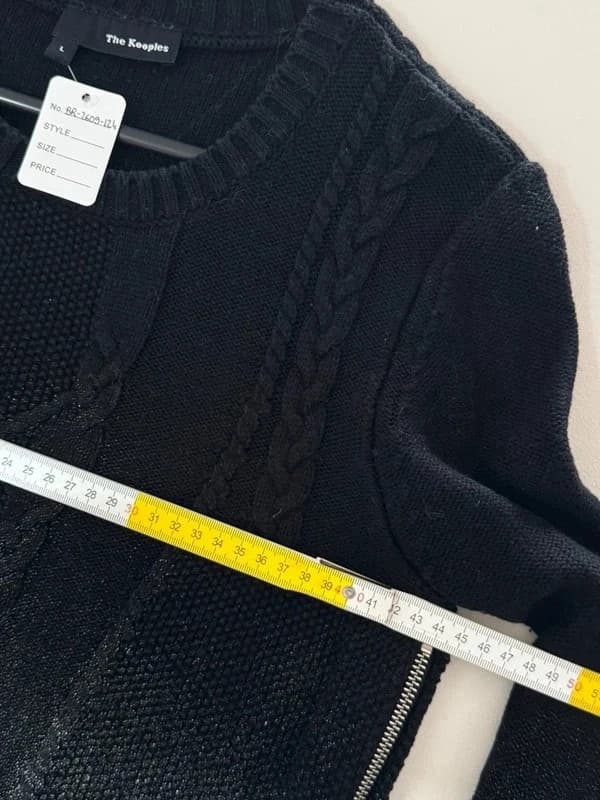 The Kooples wool knit black grey metallic gradient twisted size L - BR2609124 – fotka 9/10
