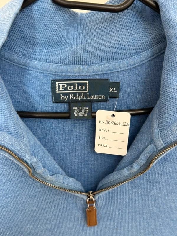 Pull half zip col camionneur Polo Ralph Lauren bleu ciel logo jaune taille XL - BR2609126 - Photo 3/12