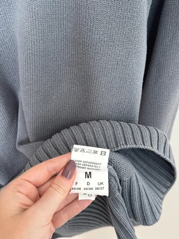 Pull col camionneur demi zip Aigle gris bleuté 100 % coton taille M - DN260918 - Photo 5/9