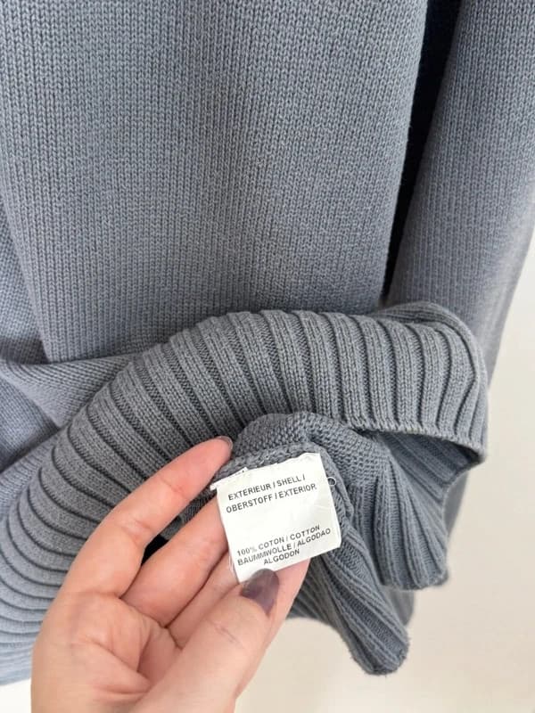 Pull col camionneur demi zip Aigle gris bleuté 100 % coton taille M - DN260918 - Photo 6/9