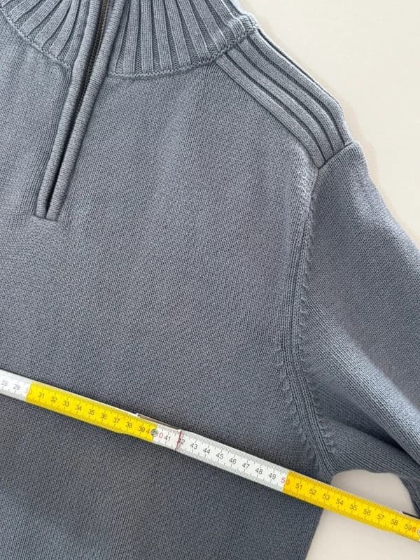 Pull col camionneur demi zip Aigle gris bleuté 100 % coton taille M - DN260918 - Photo 8/9